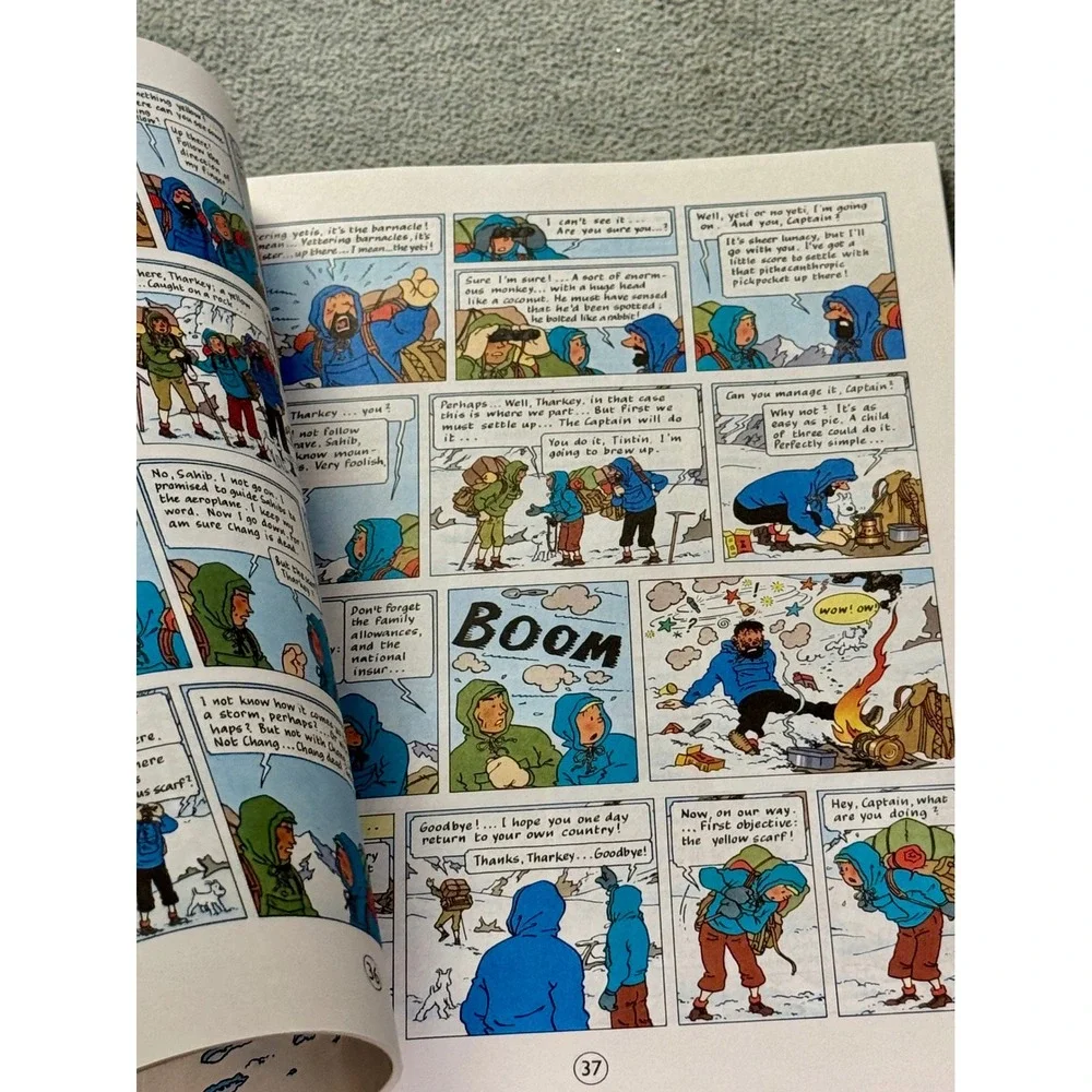 Tintin Comic Book Lot of 3 Herge Mammoth The Calculus Affair Tibet Blue Lotus